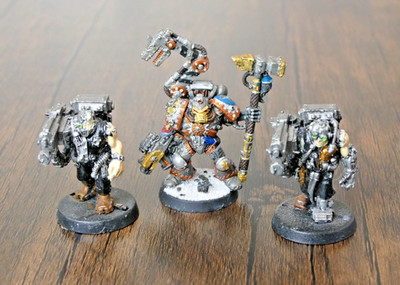 Warhammer 40k Space Wolves Iron Priest Techmarine with Servitors Metal Painted