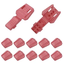 0.5" Zipper Pull Cord Lock, Plastic Shoe Lace End Clips, 12 Pack Light Red