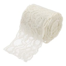 Lace Trim 5 Yards 2 Inch Flower Elastic Lace Ribbons for Craft Beige