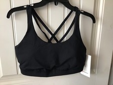  Lululemon Energy Bra Size 12 Black Cross Ove...