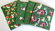 Fat Quarter Bundle Christmas Print 4pcs. 100 Quilters Cotton