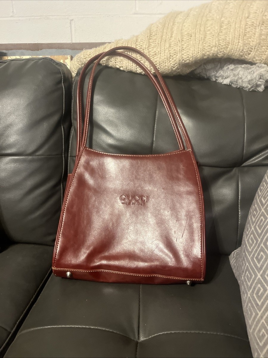Gucci Burgundy Handbag Vintage Designer. | eBay