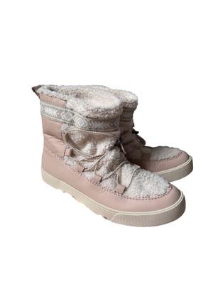 NWT Toms Alpine Womens Size 11 Ankle Blush Pink Leather Winter Booties Boots