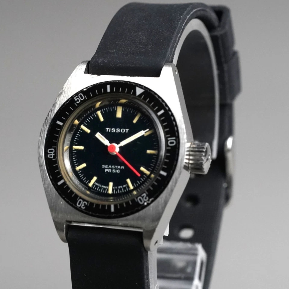 Tissot Women's Vintage 1970 SEASTAR PR516 Diver Mechanical Wristwatch Silver27mm - image 2 of 4