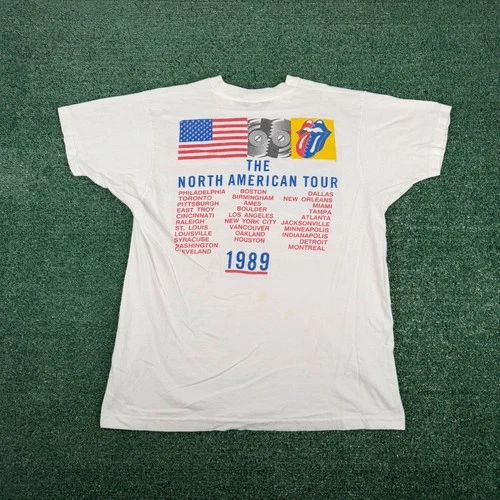 Rolling Stones Steel Wheels North American Tour 1980s vintage concert t-shirt, vintage, size XL, single stitch, B+ condition