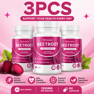 #ad #ad 3X Rosabella Organic Beet Root 60 Capsules Natural Energy Boost Blood Pressure $19.88