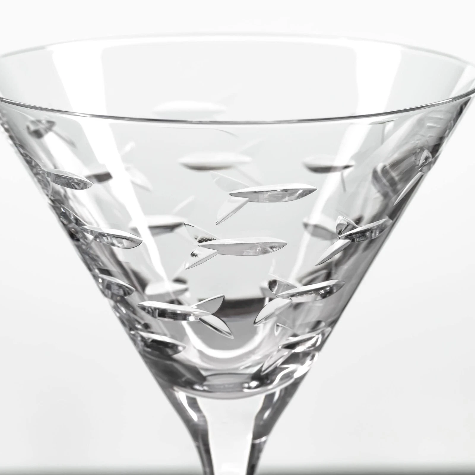 Rolf Glass School of Fish Martini Glass - Thumbnail 4