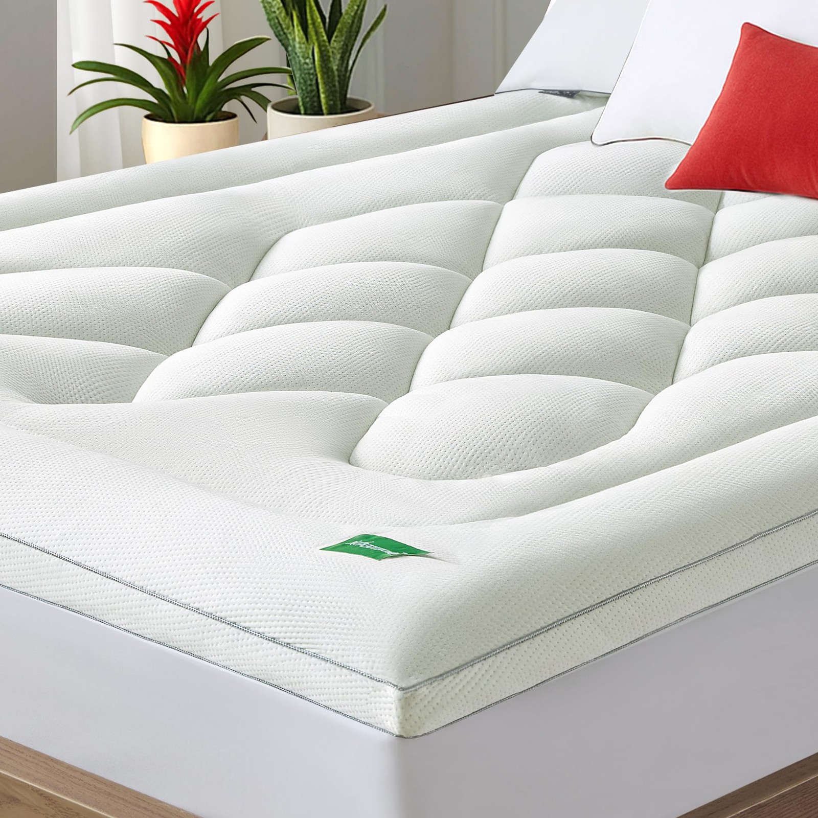 Mattress Topper King Size Mattress Pad,Viscose Made from Bamboo Mattress Cove...