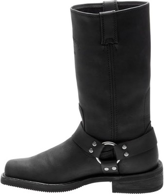 Men\'s Black Leather Harley-Davidson Mid Calf Boots Men main image 3