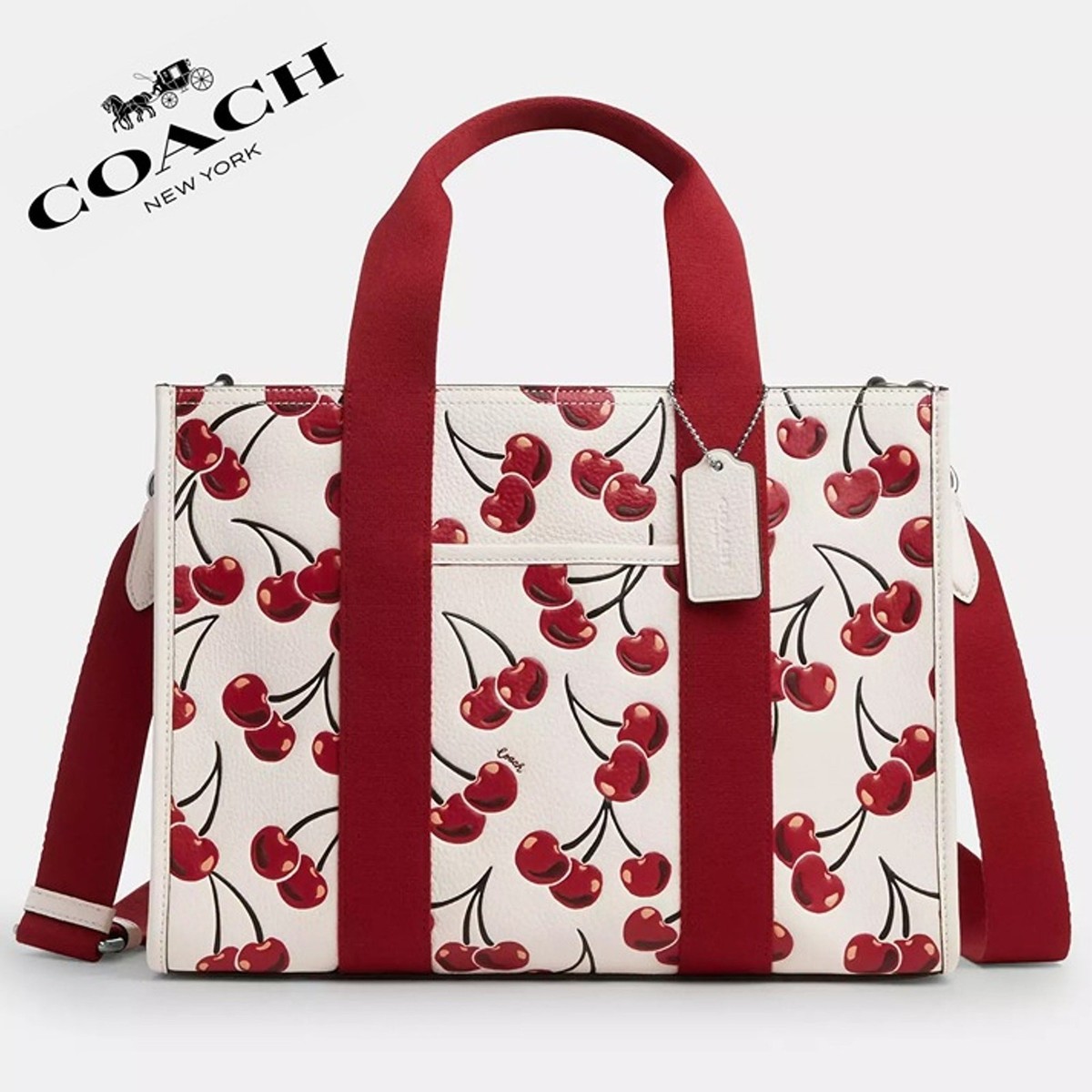 新作♪【COACH】Smith Tote Bag NWT ❤️ Coach Smith Tote Bag With Cherry Print | eBay