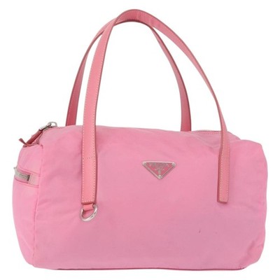 PRADA Hand Bag Nylon Pink Silver Auth 154369 | eBay