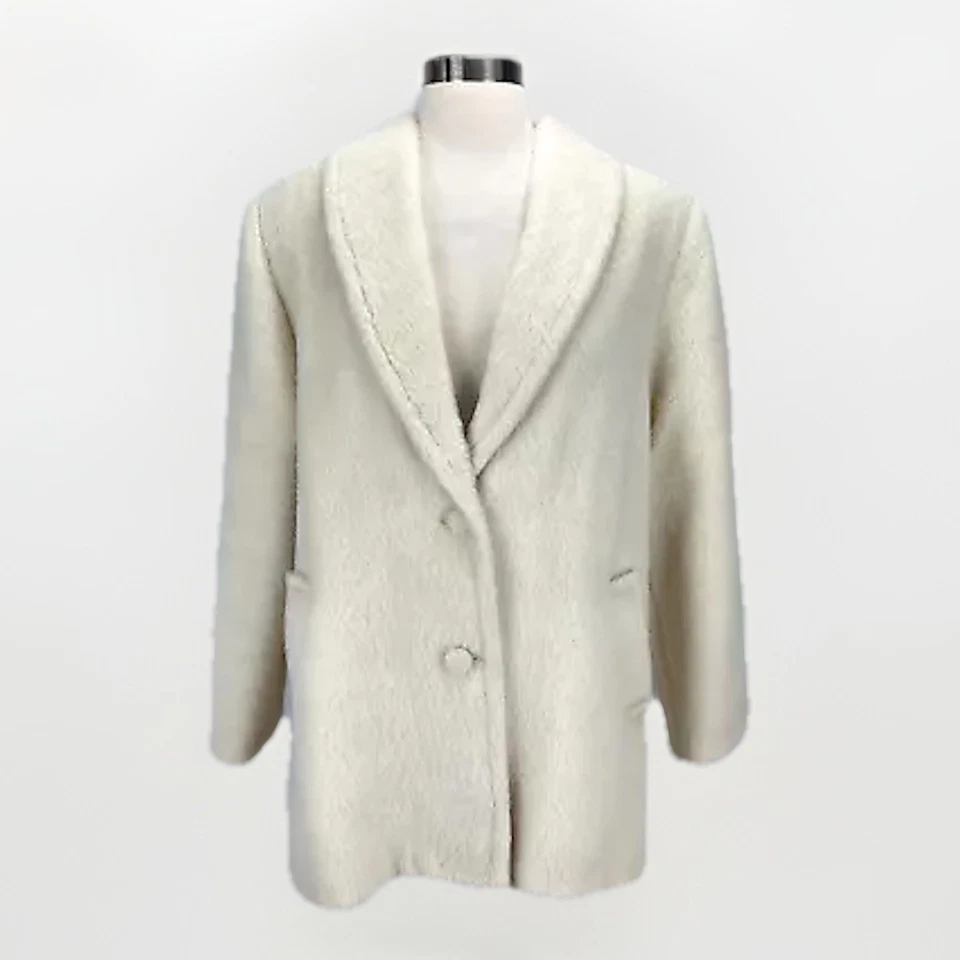 Jaqueta Alpaca Feminina Vintage Anos 50 Anos 60 12 Marfim Rainhas Peruanas Gambit Alt Classic - Imagem 2 de 4