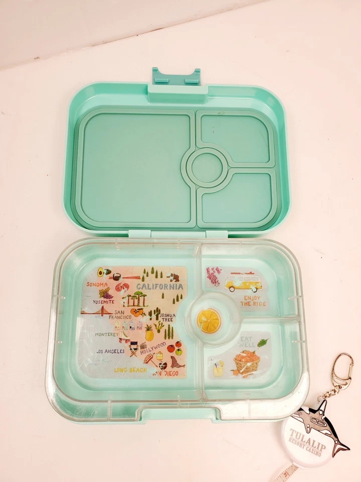 Fiambrera YUMBOX de plástico azul dividido estilo Bento a prueba de fugas Foto 3 de 3