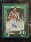 Nate Bittle 2025-26 Bowman Chrome Prospect Auto Green Geometric Refractor /99
