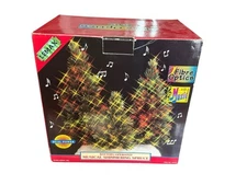 Vintage 1999 Lemax Village Musical Shimmering Spruce Fiber Optic Tree 1999