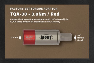 Eight Tool TQA-30, Factory-Set Torque Adaptor With 1/4'' Joint- 3.0Nm / Red