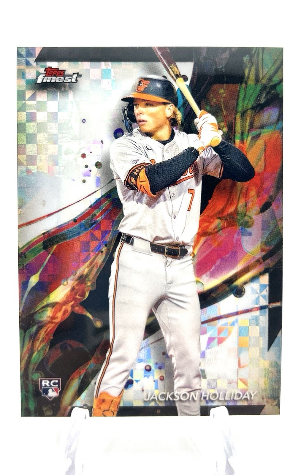 2024 Topps Finest Jackson Holliday 76 Chrome Checkerboard Refractor SP Rookie RC