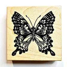 BUTTERFLY PSX Designs Wood Rubber Stamp G-055 Garden Insect Bug Flower G888