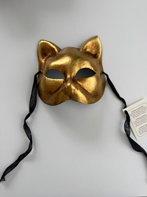 Ca  Macana venezianische handgefertigte Katzen-Augenmaske gold/schwarz