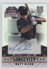 2015 Panini Stars and Stripes Longevity Signatures Sapphire /25 Matt Olson Auto