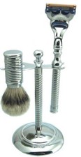 Set Da Barba In Ottone Pennello Pelo Di Visone Premium Dittmar Rasoio