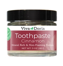 Viva Doria Fluoride Free Natural Toothpaste - Cinnamon (3 oz glass jar)