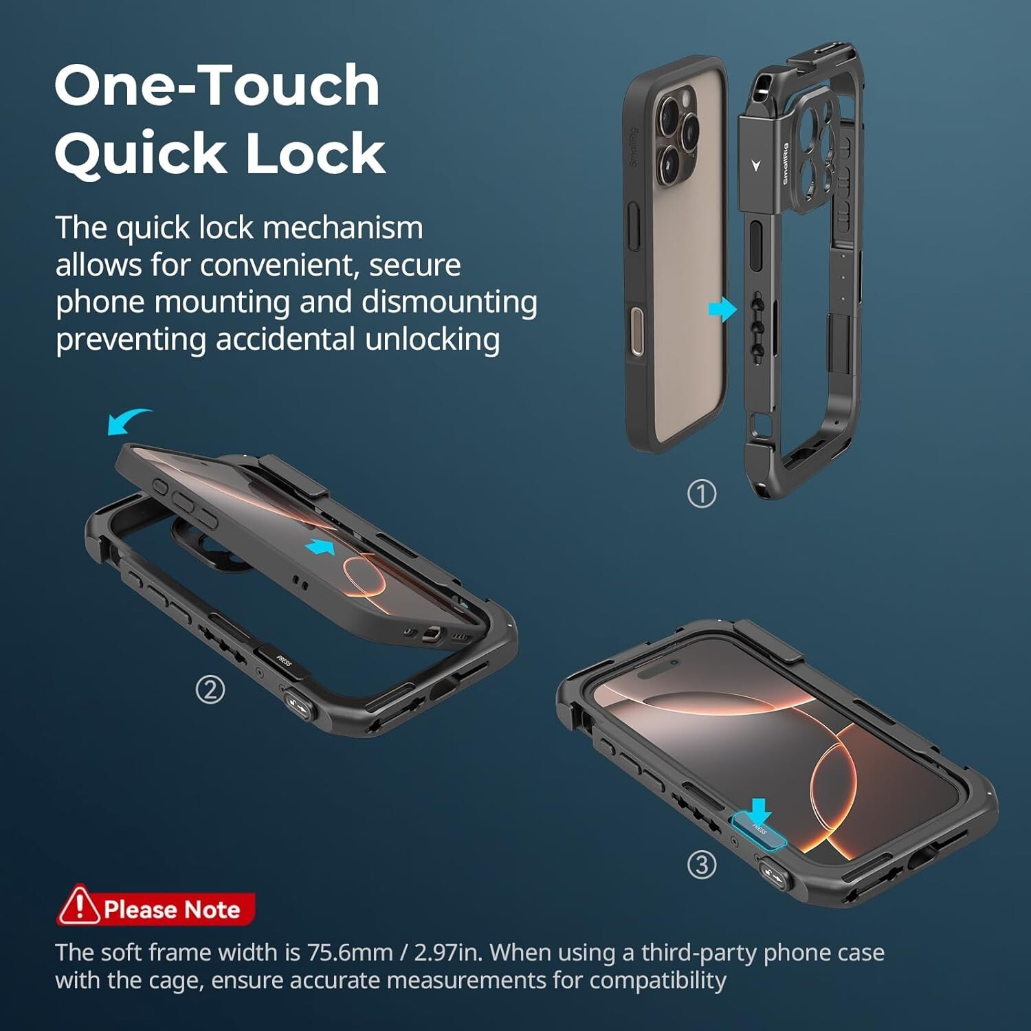 Cage vidéo iPhone 16 Pro SmallRig Basic Edition idéale pour vlog de voyage - 3