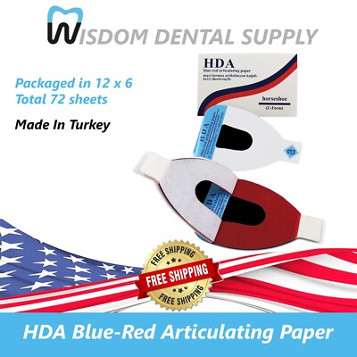 HDA Blue-Red Articulating Paper 6 x 12 Sheets Made in Turkey