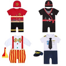Baby Carnival Romper Costume Fireman Pilot Circus Clown NInja Cosplay Outfits