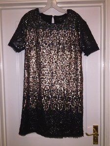 ombre sequin shift dress