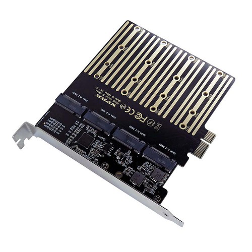 Adaptateur PCIE vers M2 PCI Express X1 3.0 4 ports B Key M.2 NGFF SATA SSD - Photo 8/11