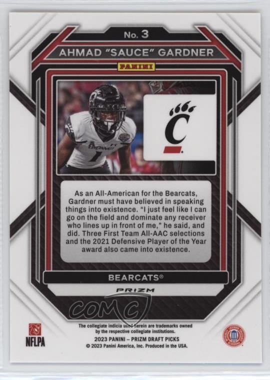 2023 Panini Prizm Draft Picks Ruby Wave Ahmad Gardner Sauce 3 eBay