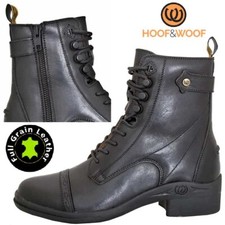 Womens Leather Paddock Equestrian Boots Classic Jodhpur Riding Casual Yard Shoes