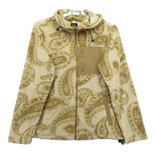 Original Use Womens Fleece Zip Up Hoodie Jacket Brown Paisley Size Large Nwot