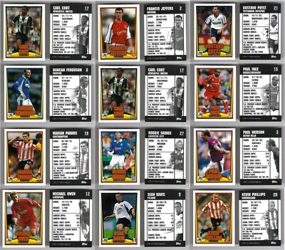 Topps 2001 Mini Bubble Gum Single Football (Soccer) Cards - Various Teams