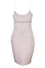 Adrianna Papell Apricot Cream Beaded Scuba Slip Sheath Dress 4