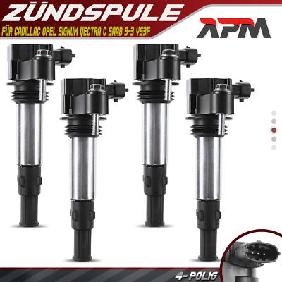 4x Zündspule für Cadillac CTS SRX STS Opel Signum Vectra C Saab 9-3 YS3F 2.8 3.6