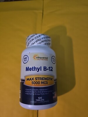 aSquared Nutrition Vitamin B12-5000 MCG Supplement Methylcobalamin 08/2026