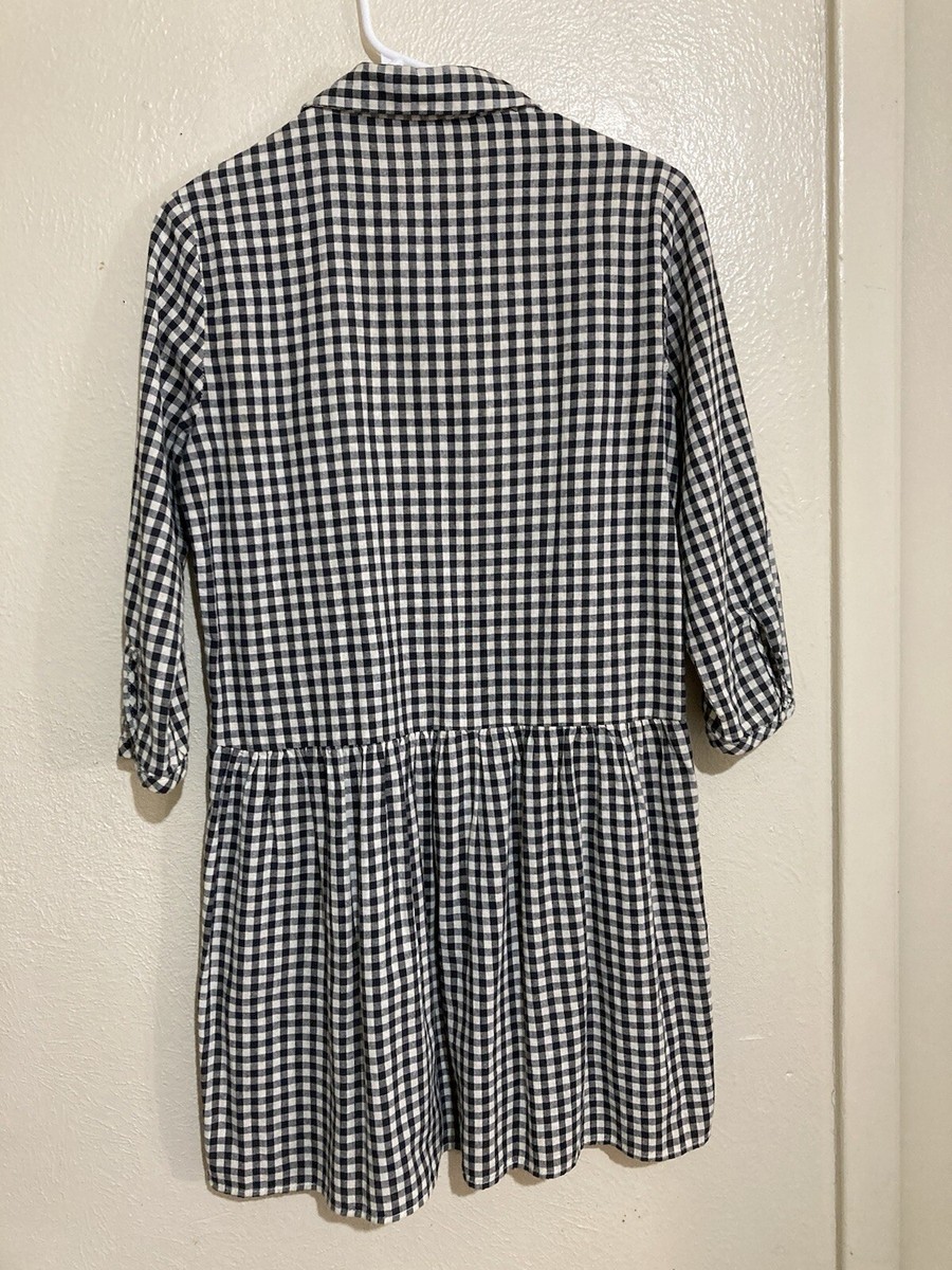 Philosophy Dress Black White PS 3/4 Sleeve Gingham Print