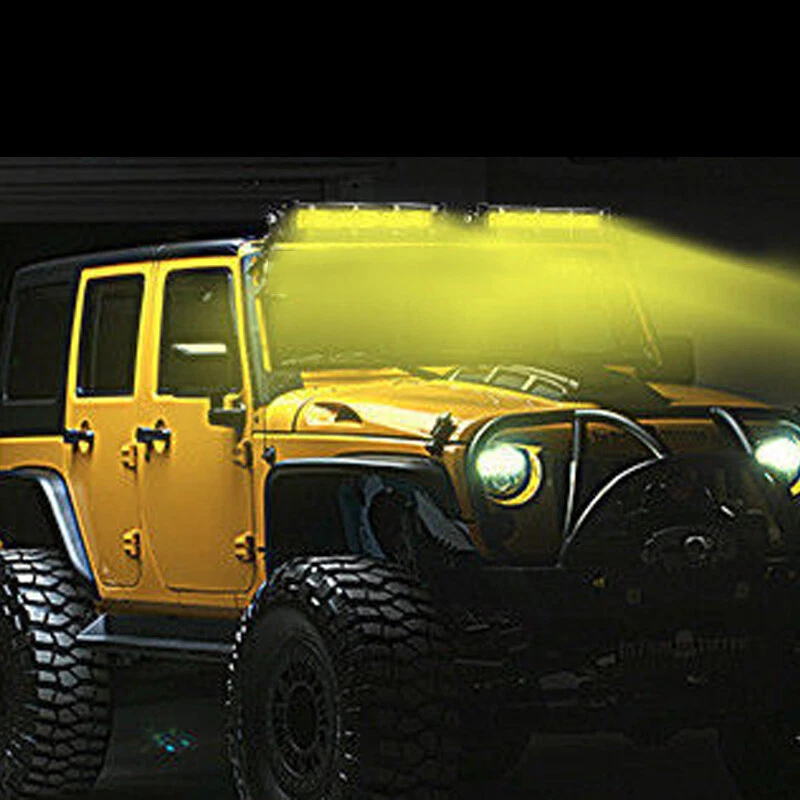 Barra de luz LED amarilla delgada de 7" 18 W 2 piezas punto de una fila antiniebla conducción coche camión lámpara Foto 3 de 4