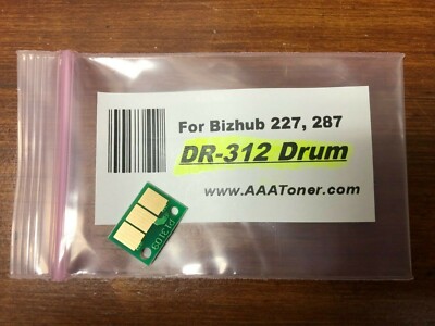 '' Drum Chip '' for Konica Minolta Bizhub 227, 287 Mono Printer (DR-312) Refill