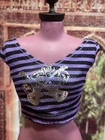 Barbie Mattel 1990s Purple/Black/silver guitar rock Shirt ⭐️free ship!