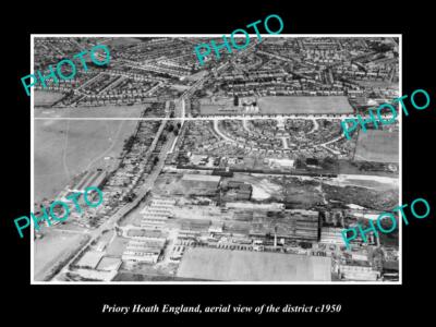 OLD 8x6 HISTORIC PHOTO OF PRIORY HEATH ENGLAND AERIAL VIEW OF DISTRICT c1950