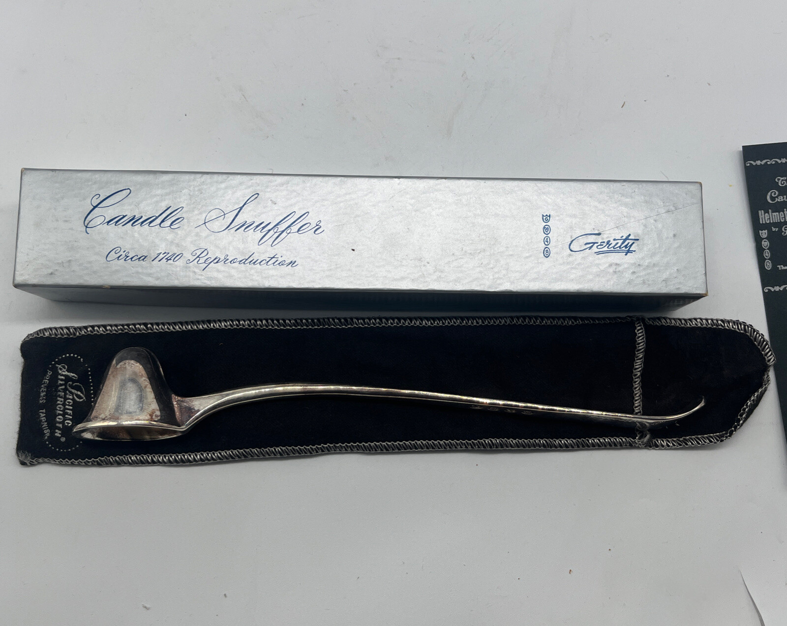 Vintage GERITY Candle Snuffer Silver Plated G 48 Helmet Design 10" Box eBay