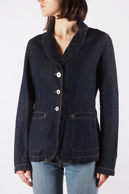 MOSCHINO JEANS　デニムジャケット　サイズ40　ビンテージ Moschino Jeans Vintage Women's Dark Blue Denim Blazer Jacket IT 44
