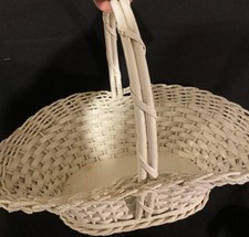 Antique Wicker Basket Boho Garden Cottage Easter Wedding Flower Gift