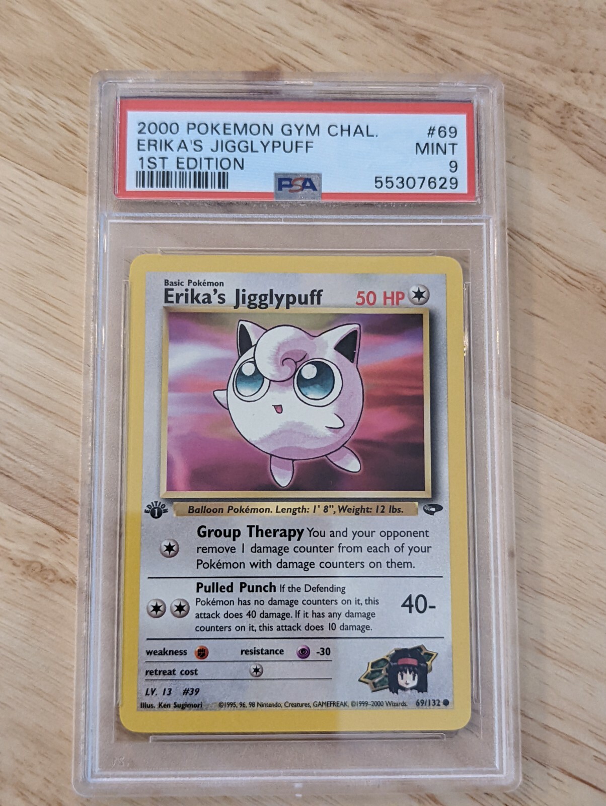 2000 Pokemon Gym Challenge 1st Edition Erika's Jigglypuff WOTC 69/132 PSA 9 MINT
