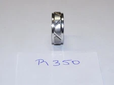 Triton Tungsten Carbide Wedding Ring 8mm Size 9-1/2 Silver w/ Criss Cross #R350