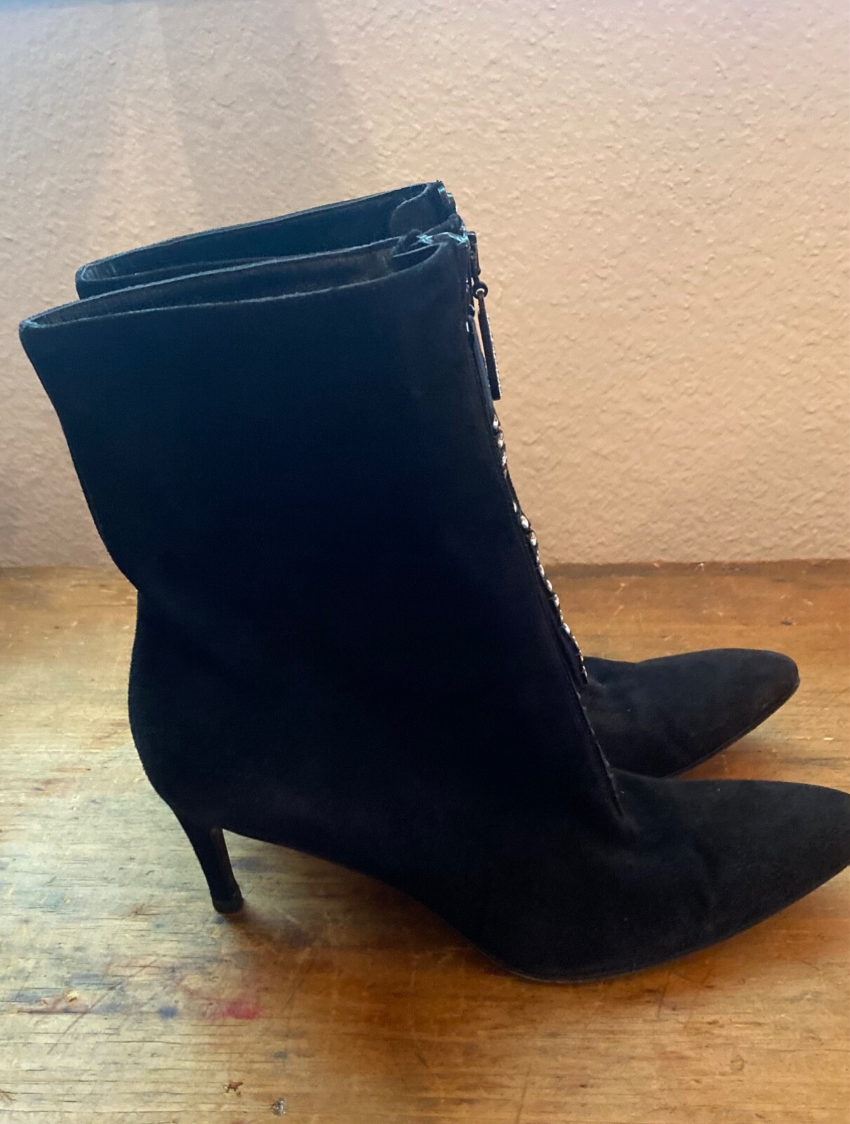 Stivali da sera stivali da sera con cerniera strass Yves Saint Laurent YSL pelle scamosciata 7 1 2 m