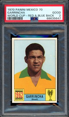 【新品】1970 ワールドカップ メキシコ大会 1970 GARRINCHA PANINI MEXICO WORLD CUP 70 RED AND BLUE BACK * RARE